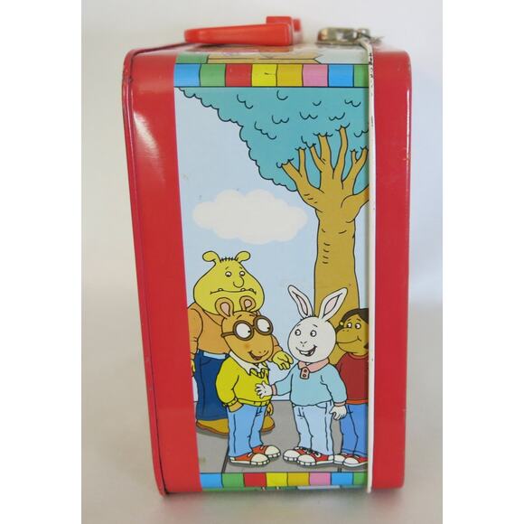 Arthur PBS Kids Vintage Lunch Box Metal Marc Brown Schylling Handle 1997 Cartoon - Picture 5 of 13